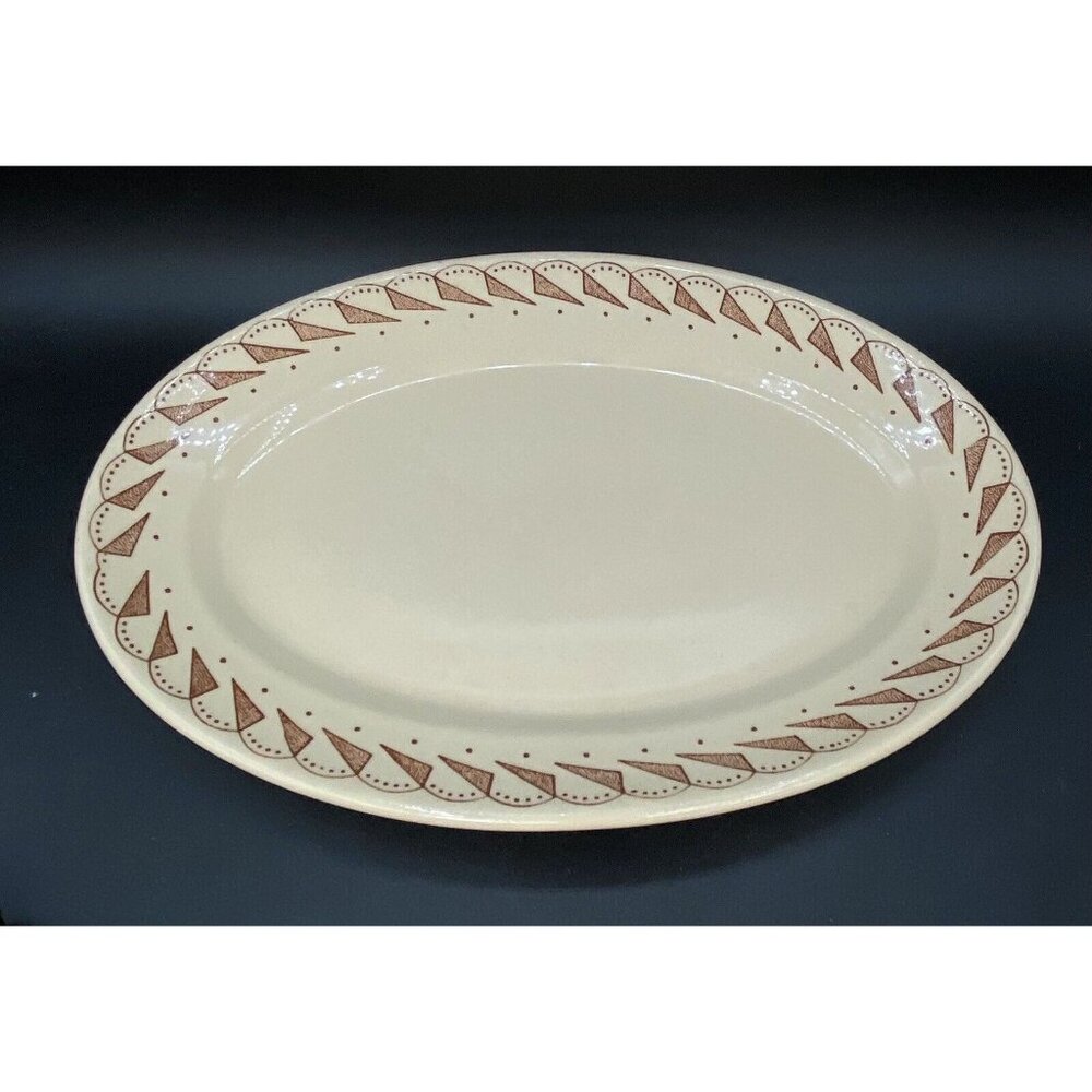 Vintage Wallace Chine Dotine Geometric Pattern Restaurant Platter 12.25 X 8.5”